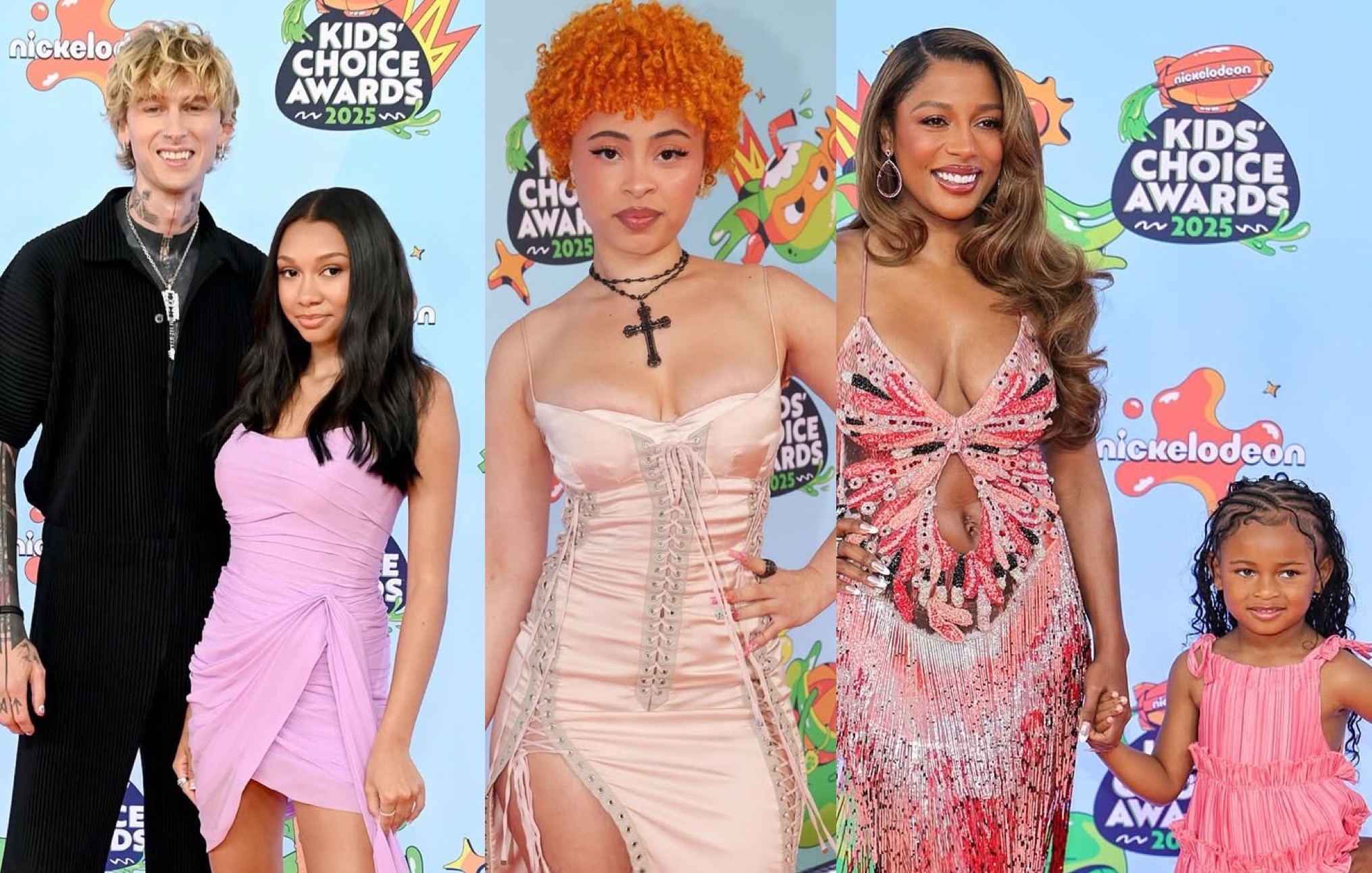Em cena, no 2025 Kid's Choice Awards: Victoria Monet em Patbo, Ice Spice in Pink Dolce & Gabbana, Machine Gun Kelly em Issey Miyake e muito mais!