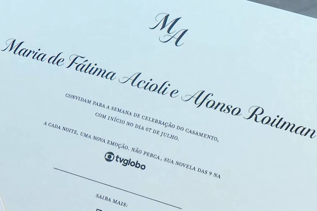 'Vale Tudo': Globo distribui convites para casamento em SP - 05/07/2025 - Televisão