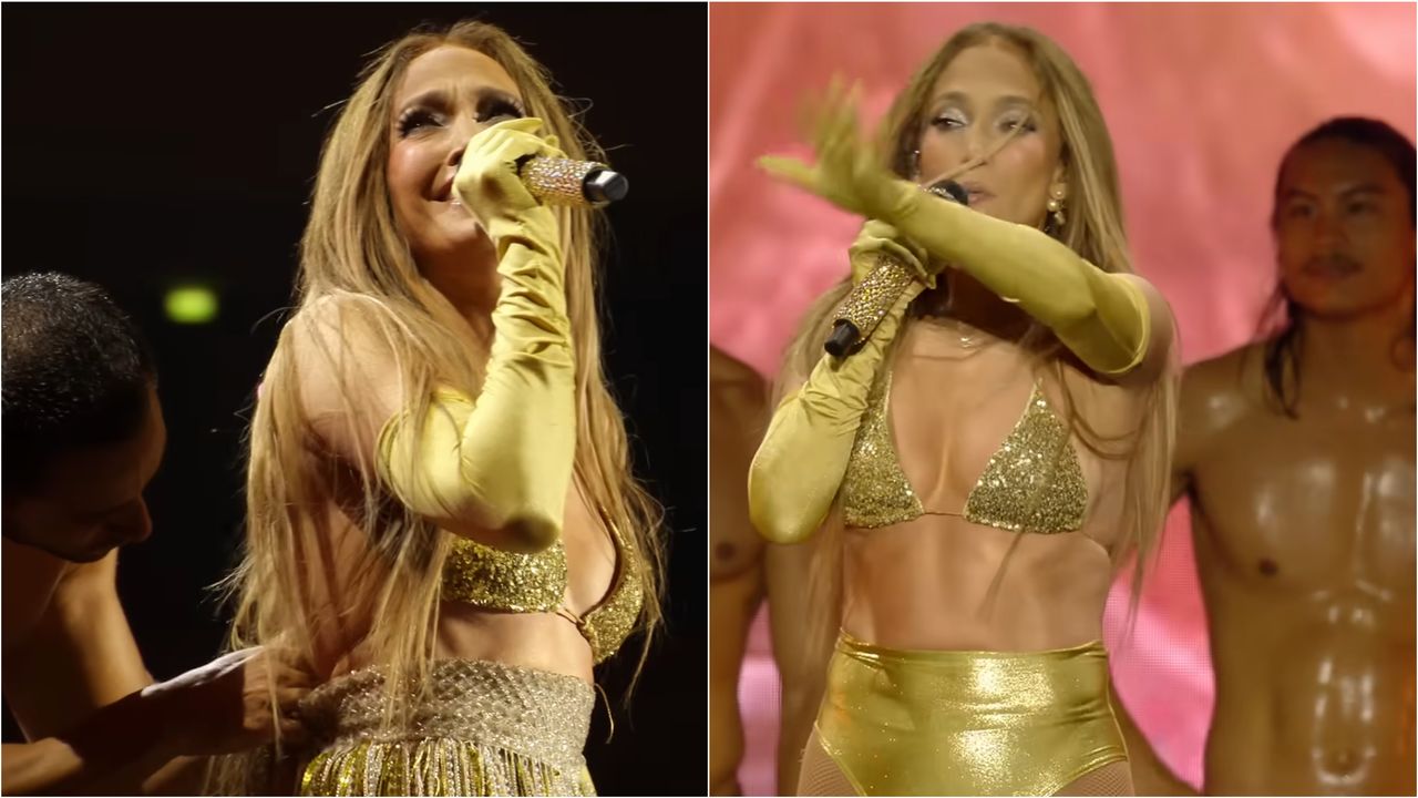 Jennifer Lopez está "feliz" ela estava usando roupas íntimas após um mau funcionamento surpresa do guarda -roupa