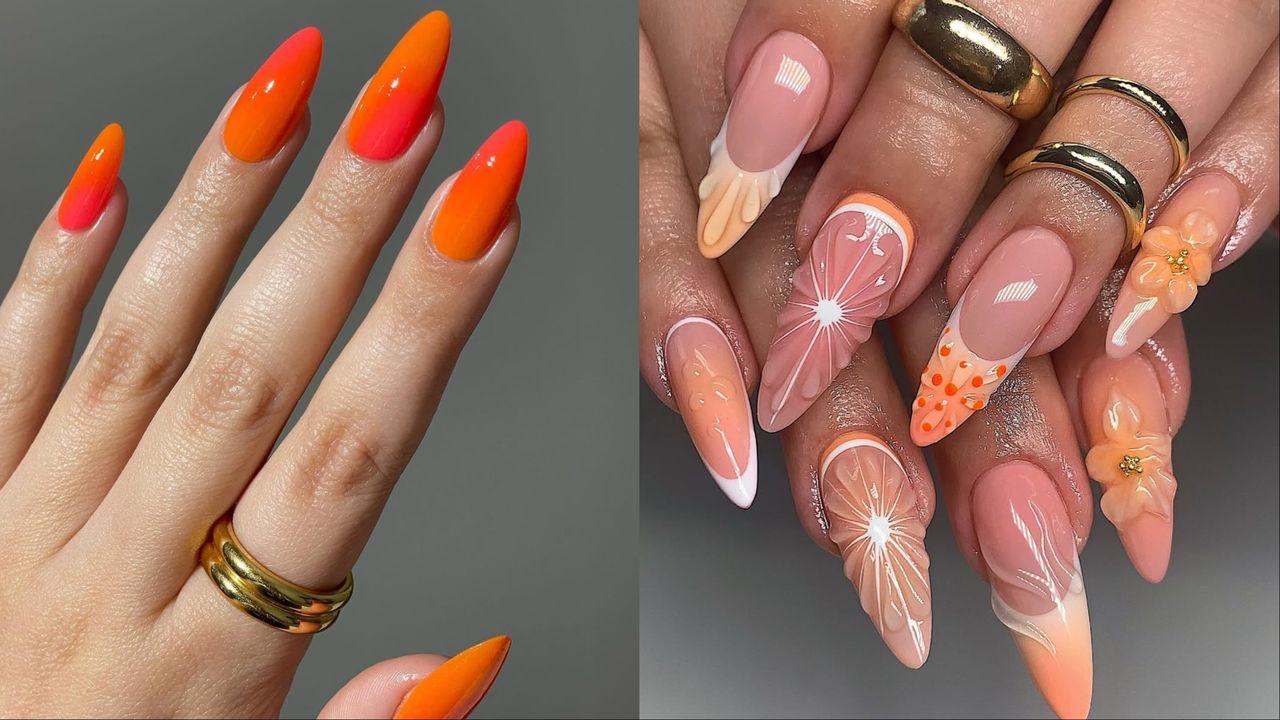 18 idéias de unhas de laranja para uma manicure suculenta e cítrica