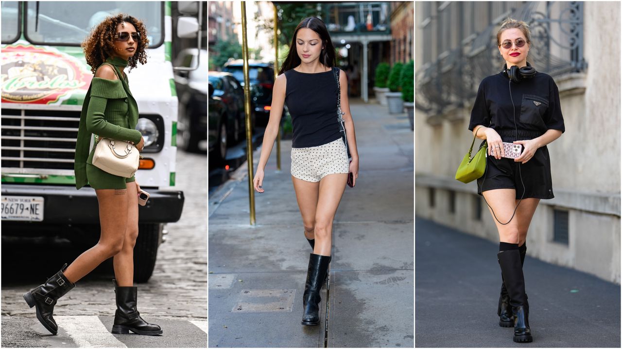 Mini shorts e botas de motociclista são a combinação mais legal de verão 2025 para a multidão anti-linen