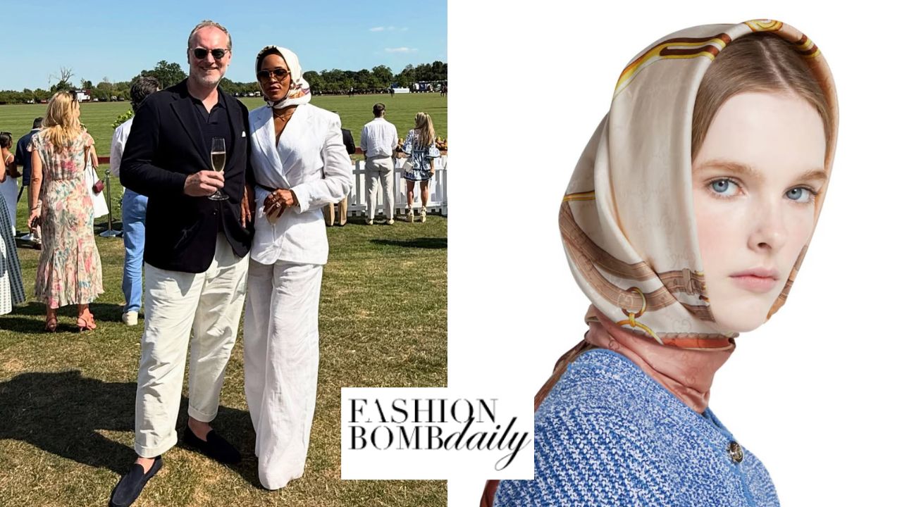 Você pergunta, nós respondemos! Eve posou com o marido em um traje de linho branco com um lenço Gucci de US $ 540 com estampa equestre