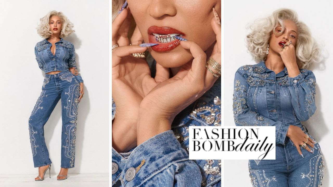 Beyonce se une a Levis para lançar o 501 Curve Western Crystal Jeans e Jacket Jenim Matching