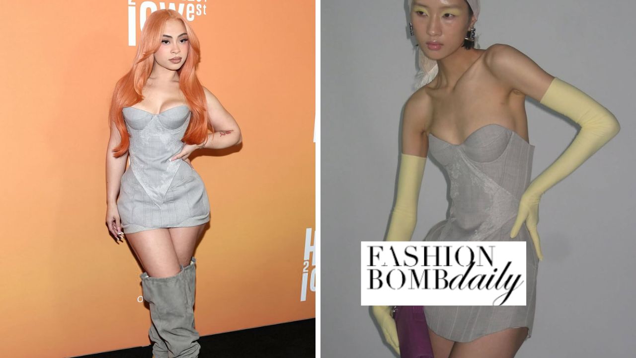 Spice de gelo posou em um vestido cinza Fanci Club SS26 para os 2 mais baixos de estréia mais baixa em NY