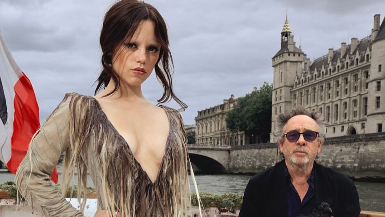 Jenna Ortega promove a segunda temporada de "quarta -feira" em uma Elena Velez YR006: Vestido de Leech Lk29