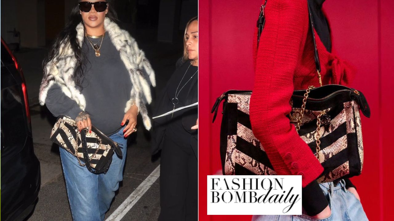 Rihanna Was Captured Dining At Giorgio Baldi In An Archive Vintage Fur Store With Valentino Accessories
