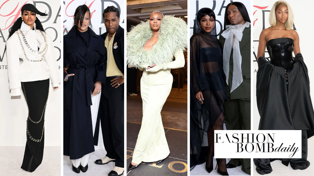 Em cena no CFDA Awards: Rihanna e A$AP Rocky em Alaia e Chanel, Claire Sulmers, CEO da Fashion Bomb, em um vestido Mint Boiscamp, Teyana Taylor em um look estruturado Thom Browne e mais!