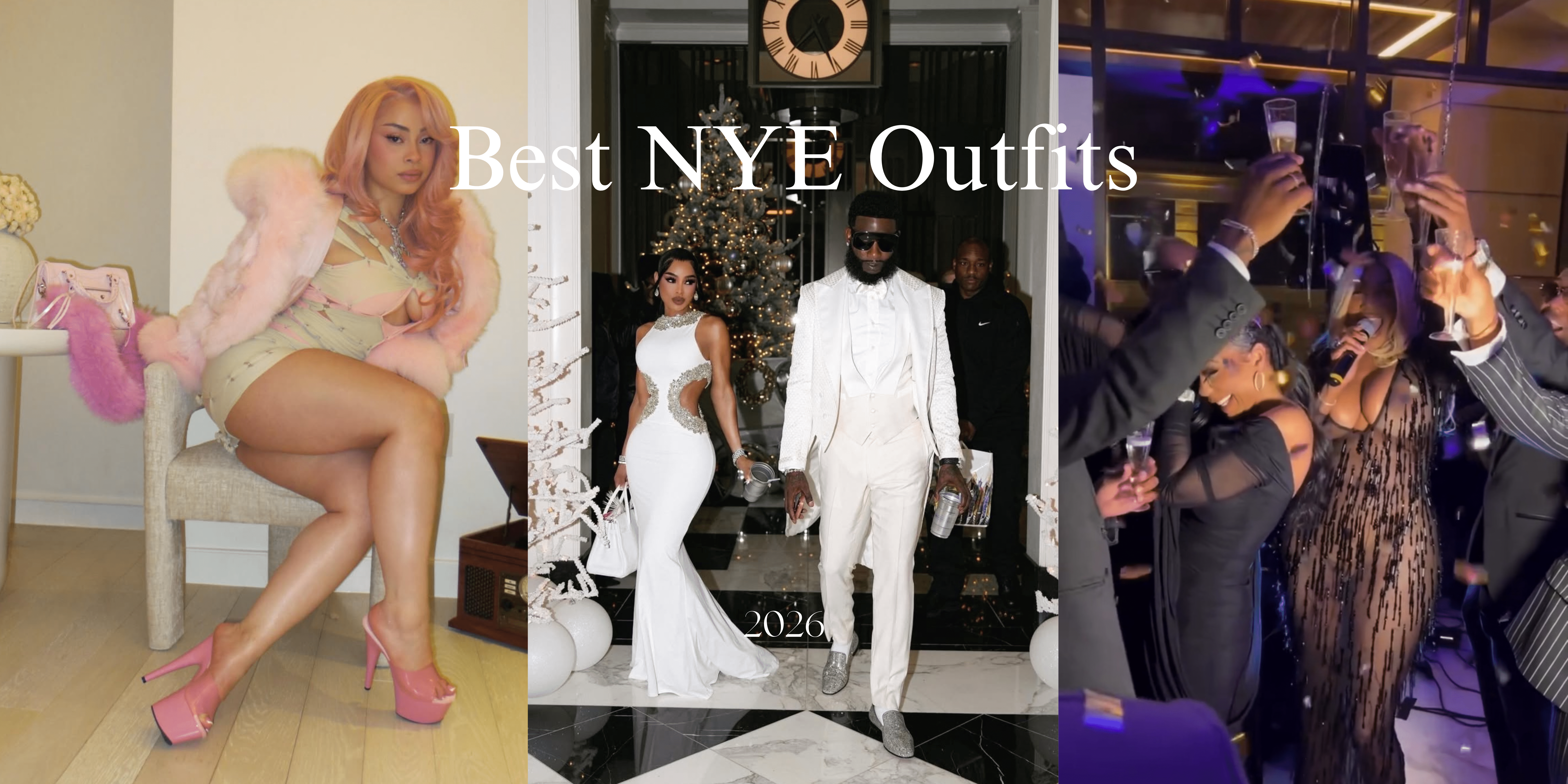 Principais looks de Réveillon: Nene Leakes no Ivy Showroom, Busta Rhymes em Members Only, Ice Spice em Andre J. Rose, Keyshia Ka'Oir no Bronx e Banco e Draya Michele em Kim Shui