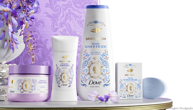 Dove lança nova linha limitada inspirada em Bridgerton no Brasil