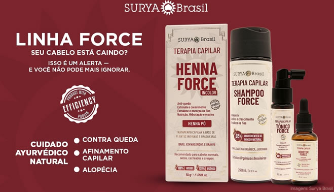 Surya Brasil lança linha Force com biotecnologia e foco na queda capilar