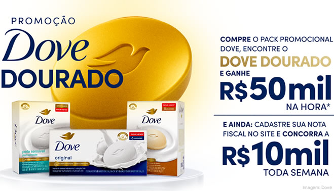 Dove lança promoção com barras douradas e prêmios em dinheiro