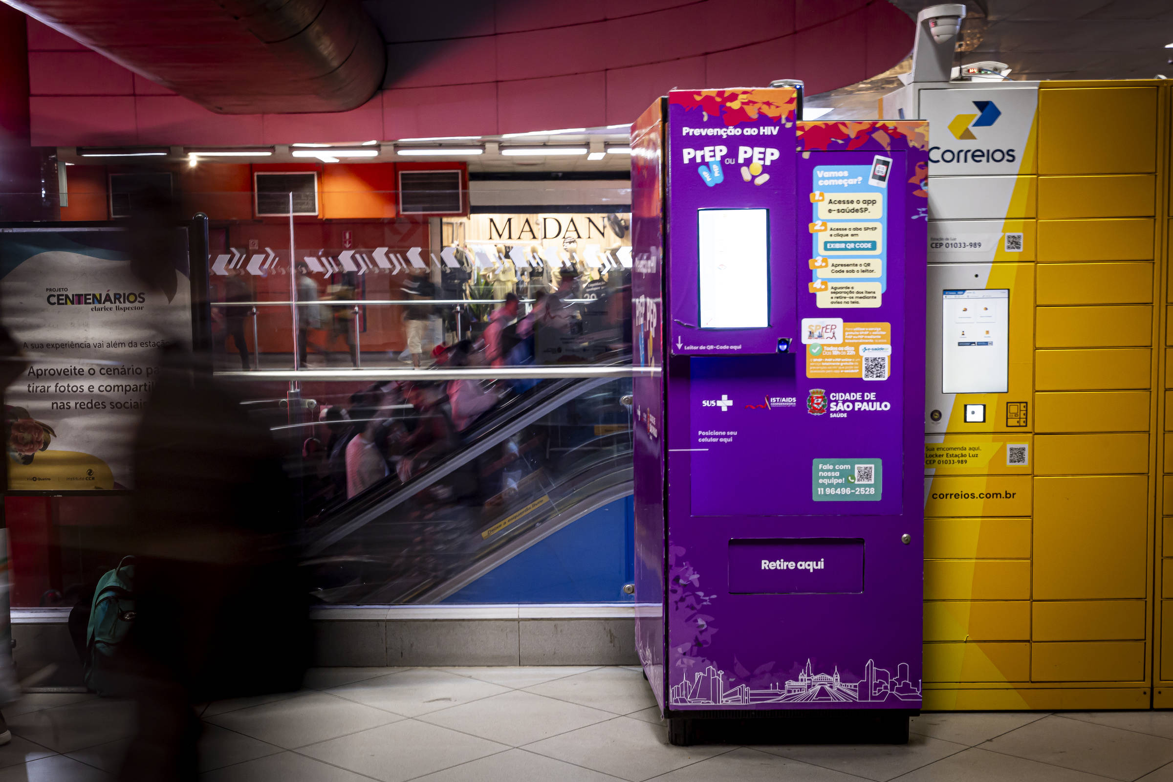 HIV: SP inova com máquinas de PrEP no metrô - 27/07/2026 - Equilíbrio e Saúde