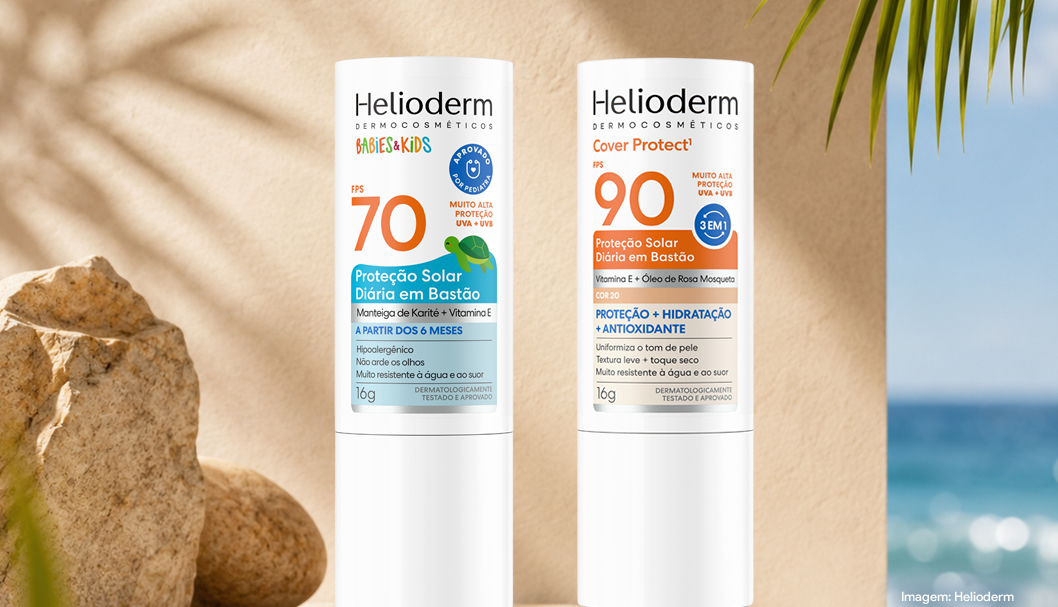Helioderm estreia no segmento de protetores solares em bastão com dois lançamentos inéditos